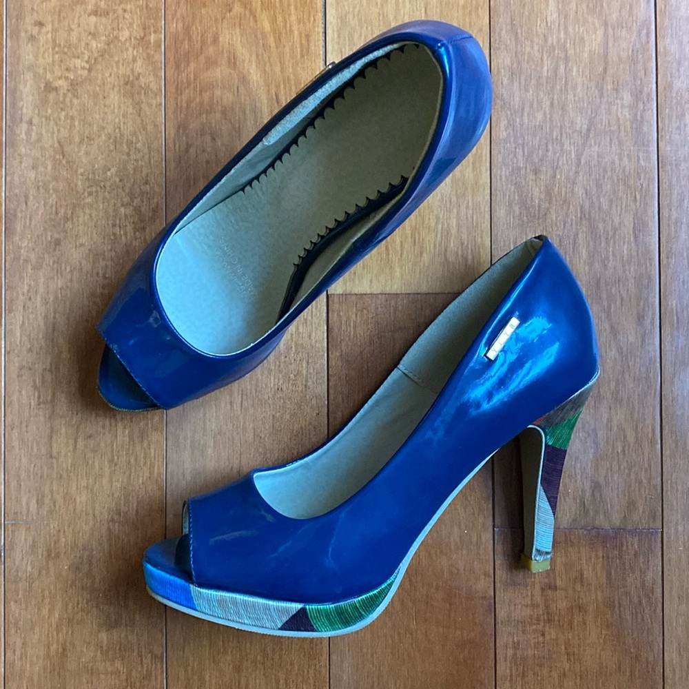 Blue Peep Toe Pump